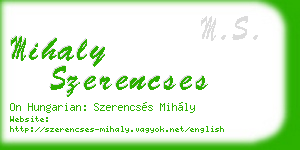 mihaly szerencses business card