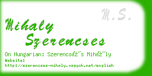 mihaly szerencses business card